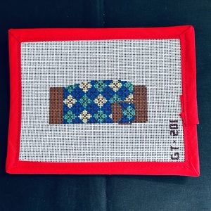 Handpainted Needlepoint Canvas, Elephant with Pattern Picture, Needlework